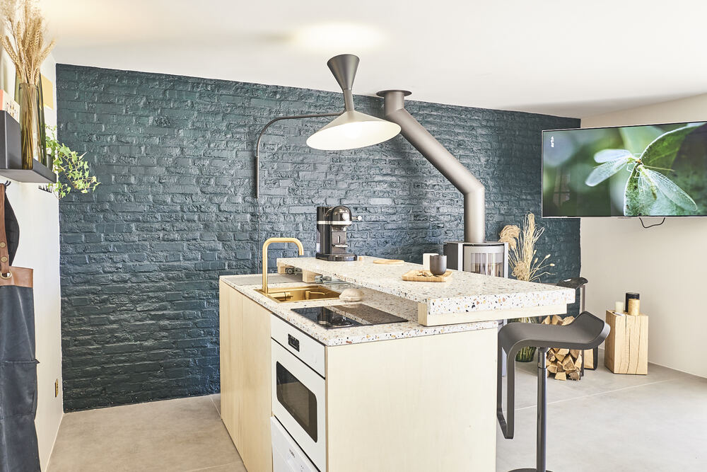 La cuisine tout équipée au design unique